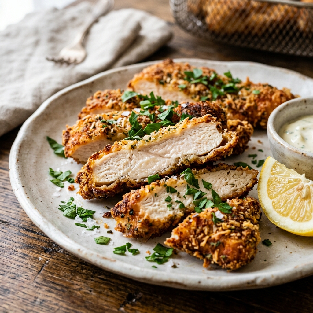 Filé de Frango Empanado Crocante Sem Óleo